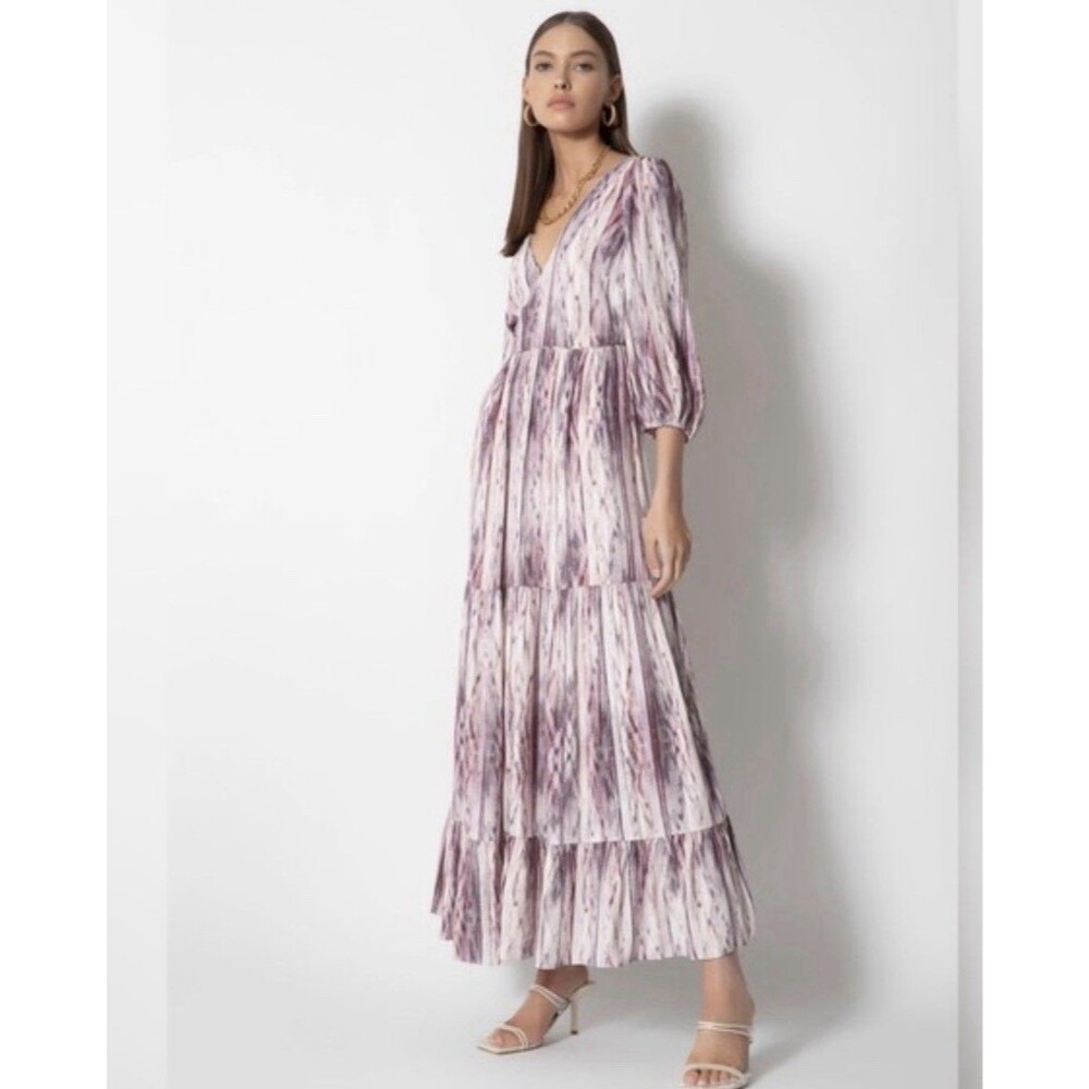 Tart Collections Purple Tiered Backless maxi dress - M medium - NWT Long Sleeve